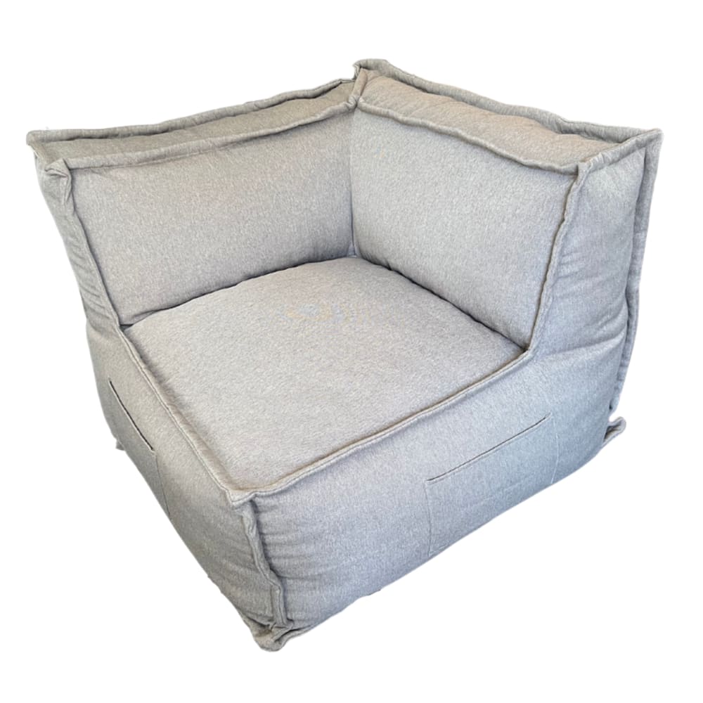 Module d'angle pour canapé modulable en effet lin 90x90 cm beige