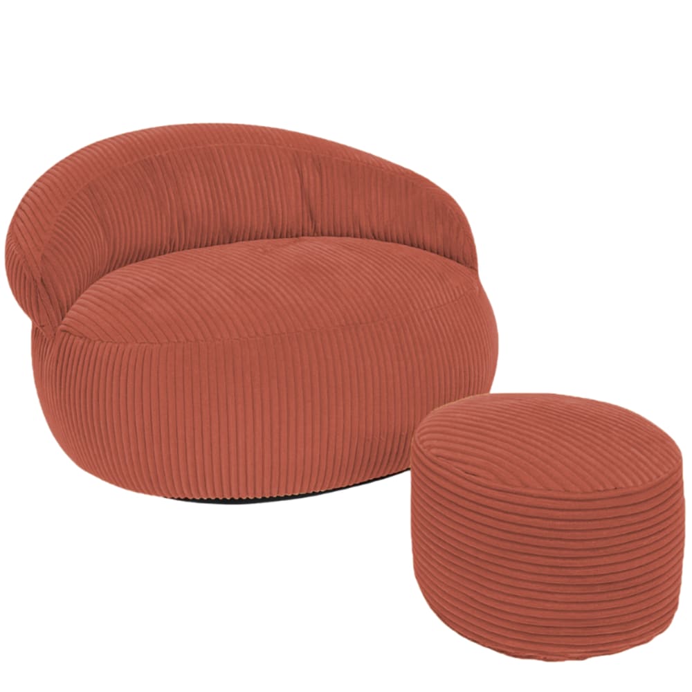 Pouf xxl déhoussable - rouge
