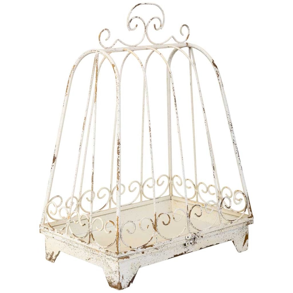 Wanderlust deco Pflanzenständer, 40x27,5x57h cm Weiß Schmiedeeisen