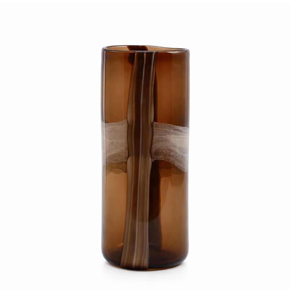 Vase décoratif en verre soufflé marron H40