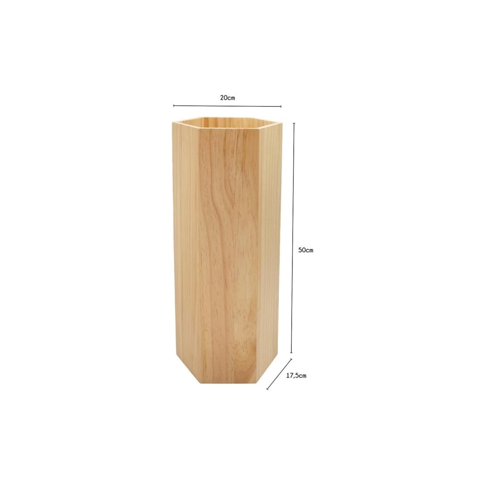 Porte parapluie en bois naturel 20 x 17,5 x 50 cm — vue 3