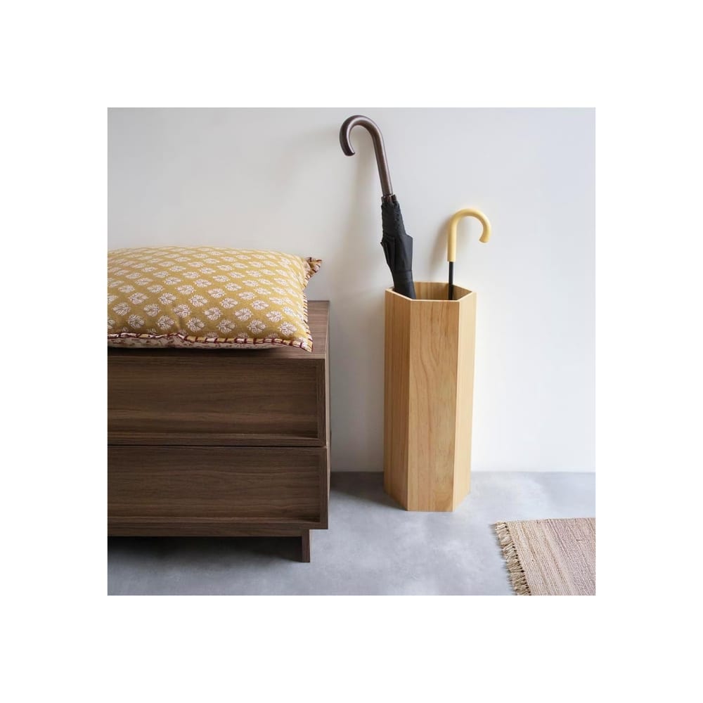 Porte parapluie en bois naturel 20 x 17,5 x 50 cm — vue 4