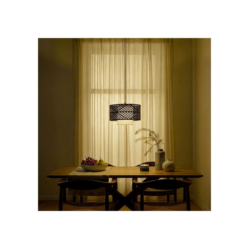 Suspension trixi en métal noir et tissu blanc — vue 3