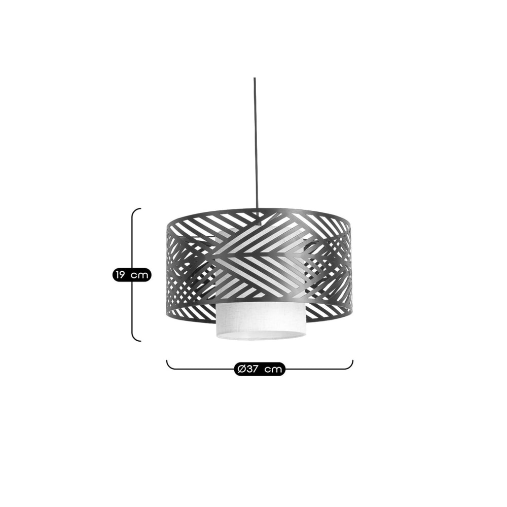 Suspension trixi en métal noir et tissu blanc — vue 4
