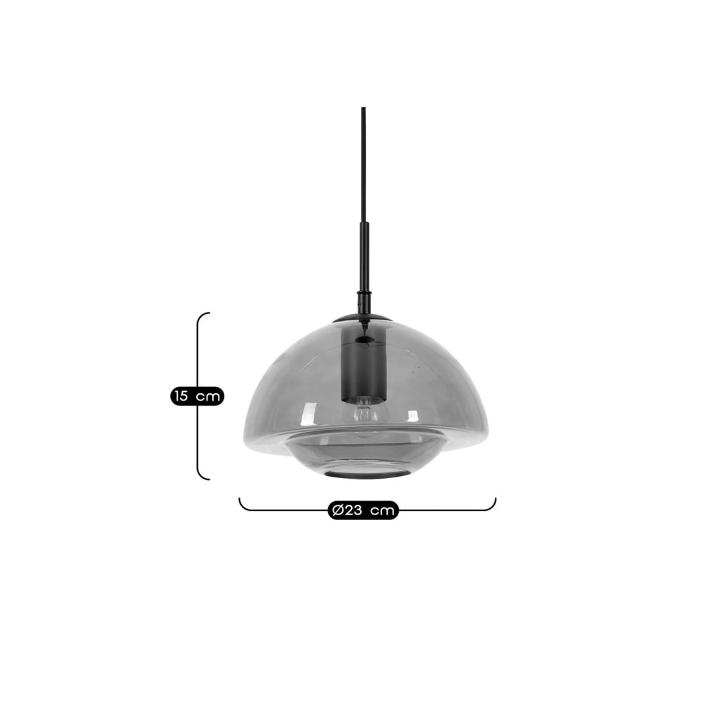 Suspension jelife métal et verre orange — vue 4