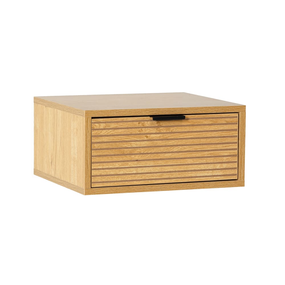 Table de chevet flottante 1 tiroir effet chêne