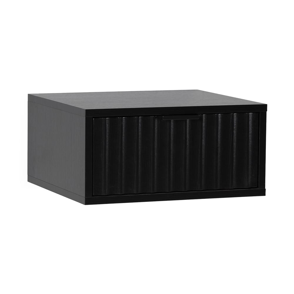 HOMN Schwebender Nachttisch 1 Schublade schwarz style modern - Spanplatte