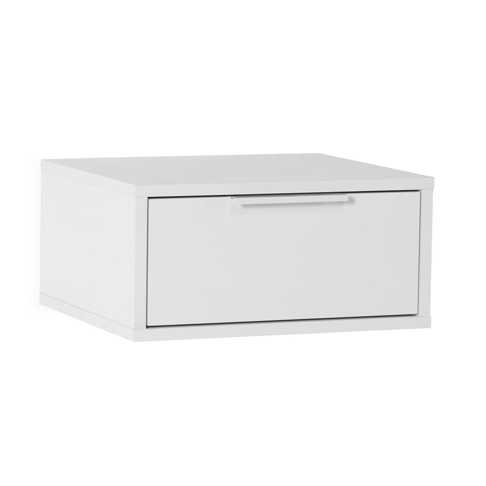 HOMN Schwebender Nachttisch 1 Schublade weiß style modern - Spanplatte