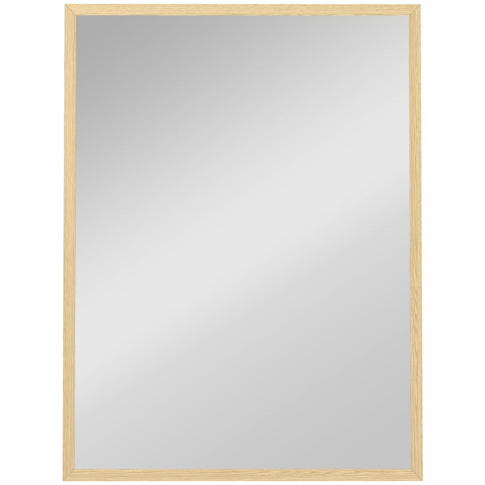 Miroir mural rectangulaire 60 x 80 cm cadre bois naturel