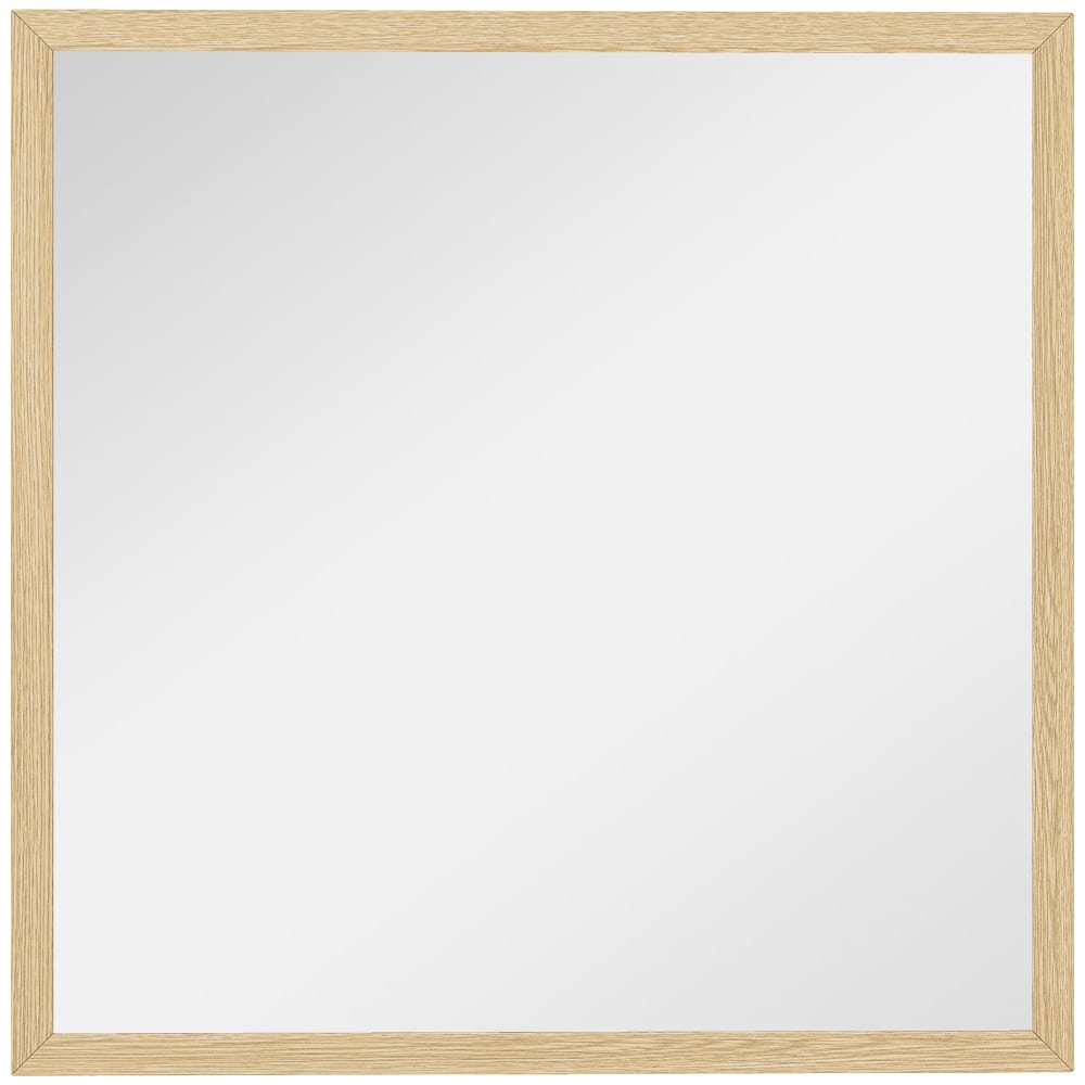 Miroir mural carré 50x50cm cadre bois naturel