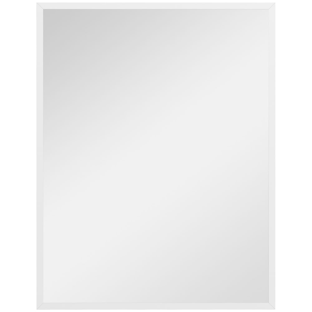 Miroir mural rectangulaire 70 x 90 cm cadre bois blanc