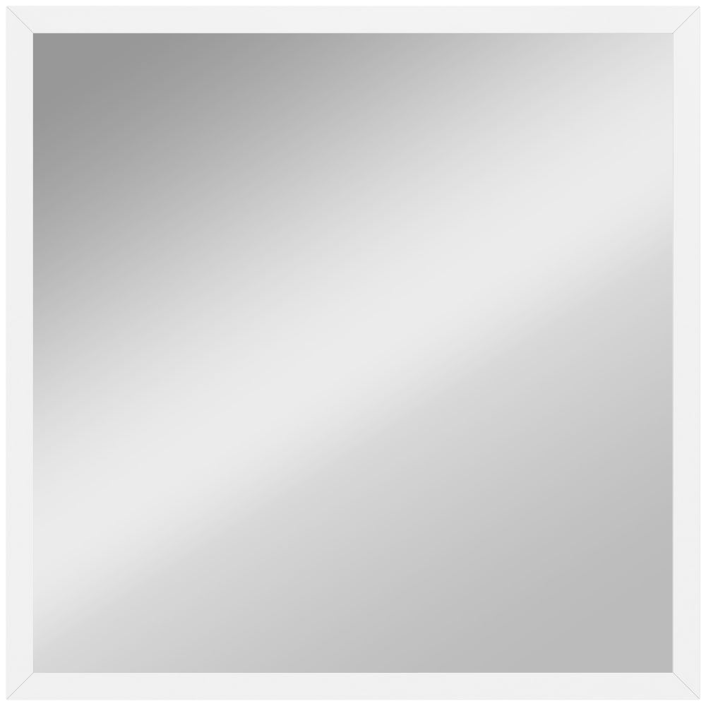 Miroir mural carré 50x50cm cadre bois blanc