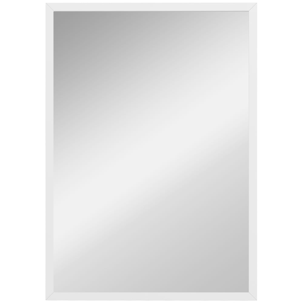 Miroir mural rectangulaire 50 x 70 cm cadre bois blanc