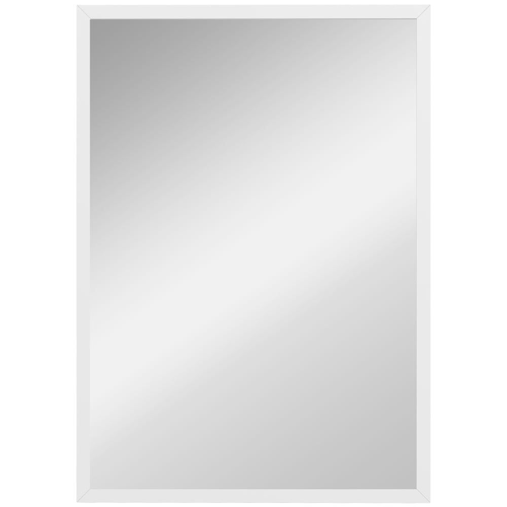 Miroir mural rectangulaire 60 x 40 cm cadre bois blanc