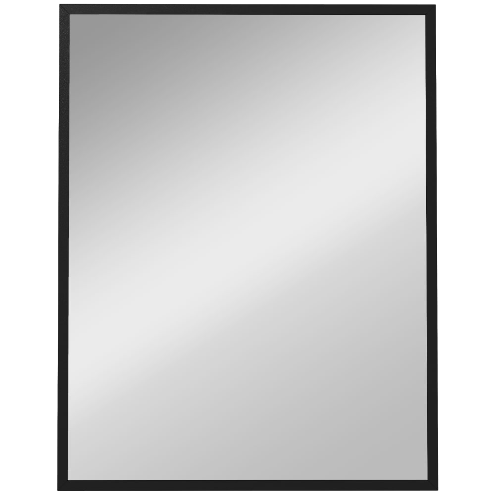Miroir mural rectangulaire 70 x 90 cm cadre bois noir