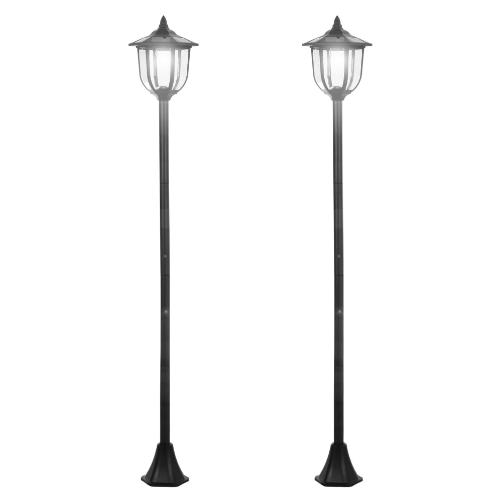 Lampadaire solaire extérieur lot de 2 led 60 lm noir