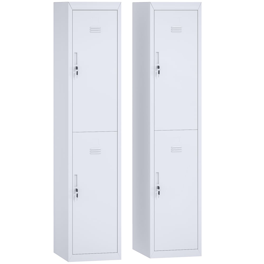 Lot de 2 armoires métallique à casiers verrouillable gris