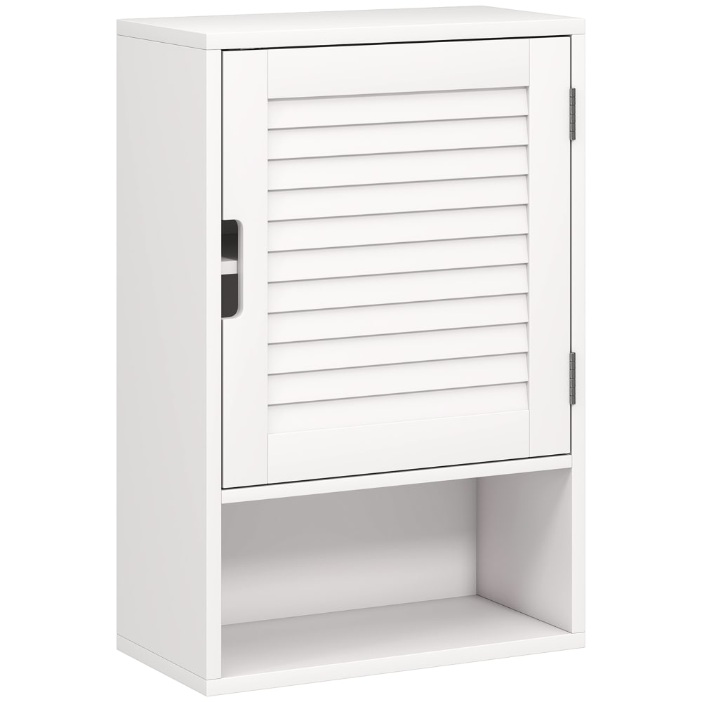 Homcom Weißes Latten-MDF Badezimmer-Wandschrank style modern Weiß Spanplatte