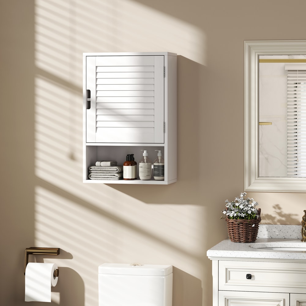 Weißes Latten-MDF Badezimmer-Wandschrank - Maisons Du Monde