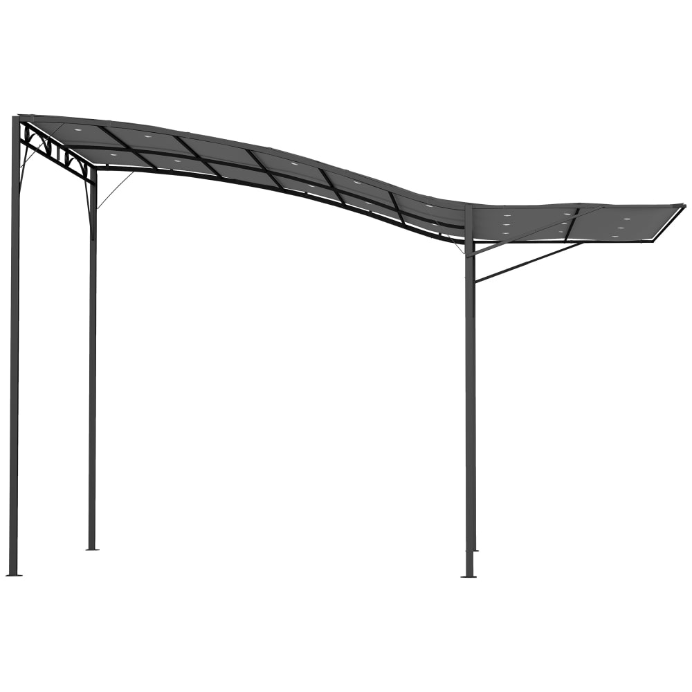 Pergola auvent réglable acier polyester gris foncé