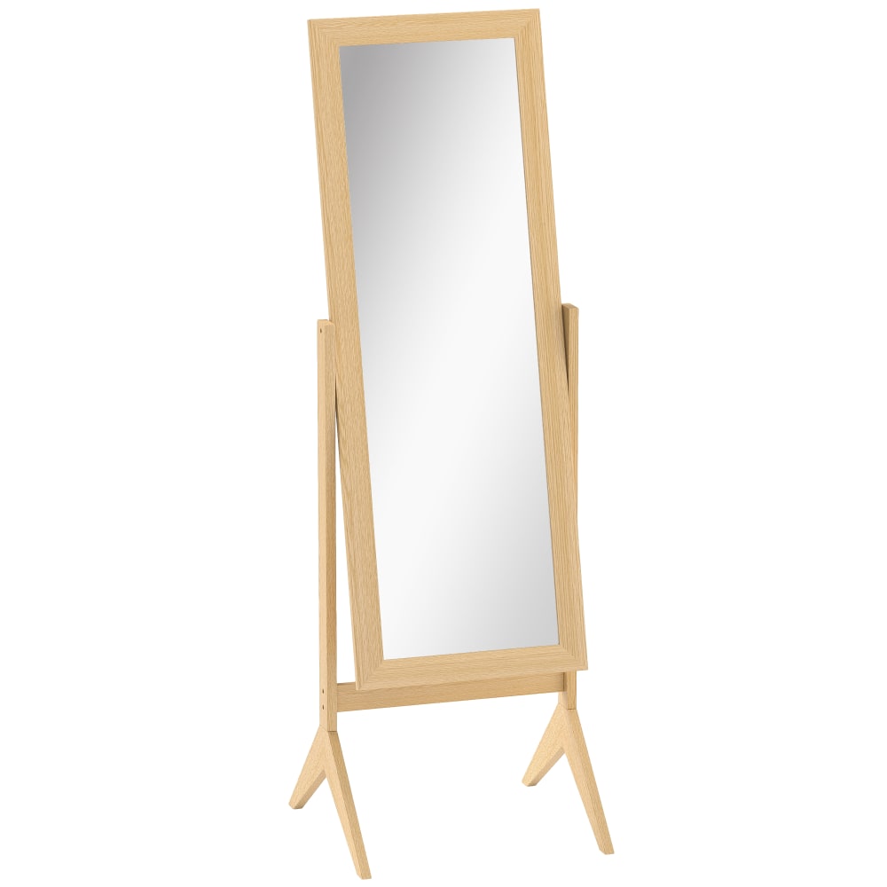 Homcom Neigbarer Kleiderspiegel, Eiche style modern Beige Spanplatte