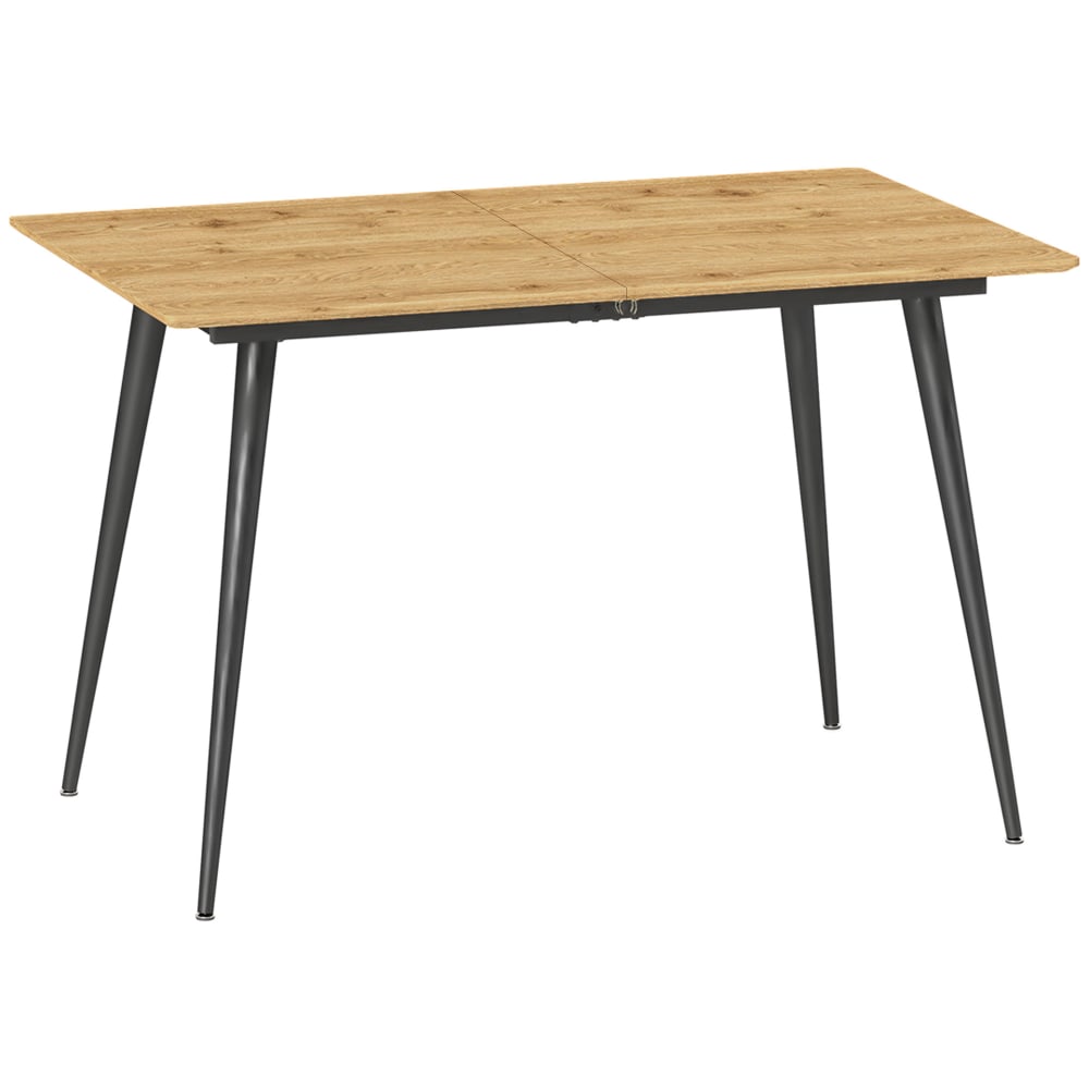 Homcom Klapp- & Ausziehtisch, Naturstahl Beige Spanplatte