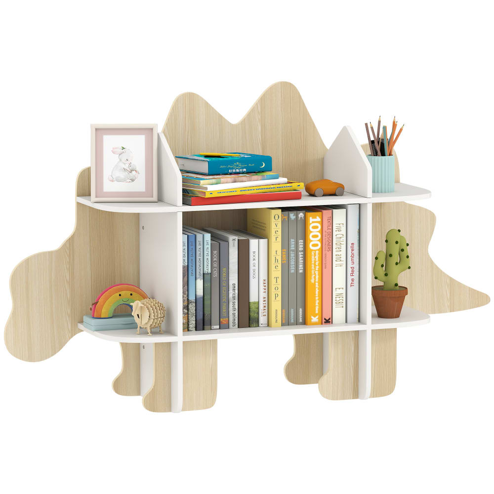 Bibliothèque design dinosaure 6 compartiments MDF bois naturel