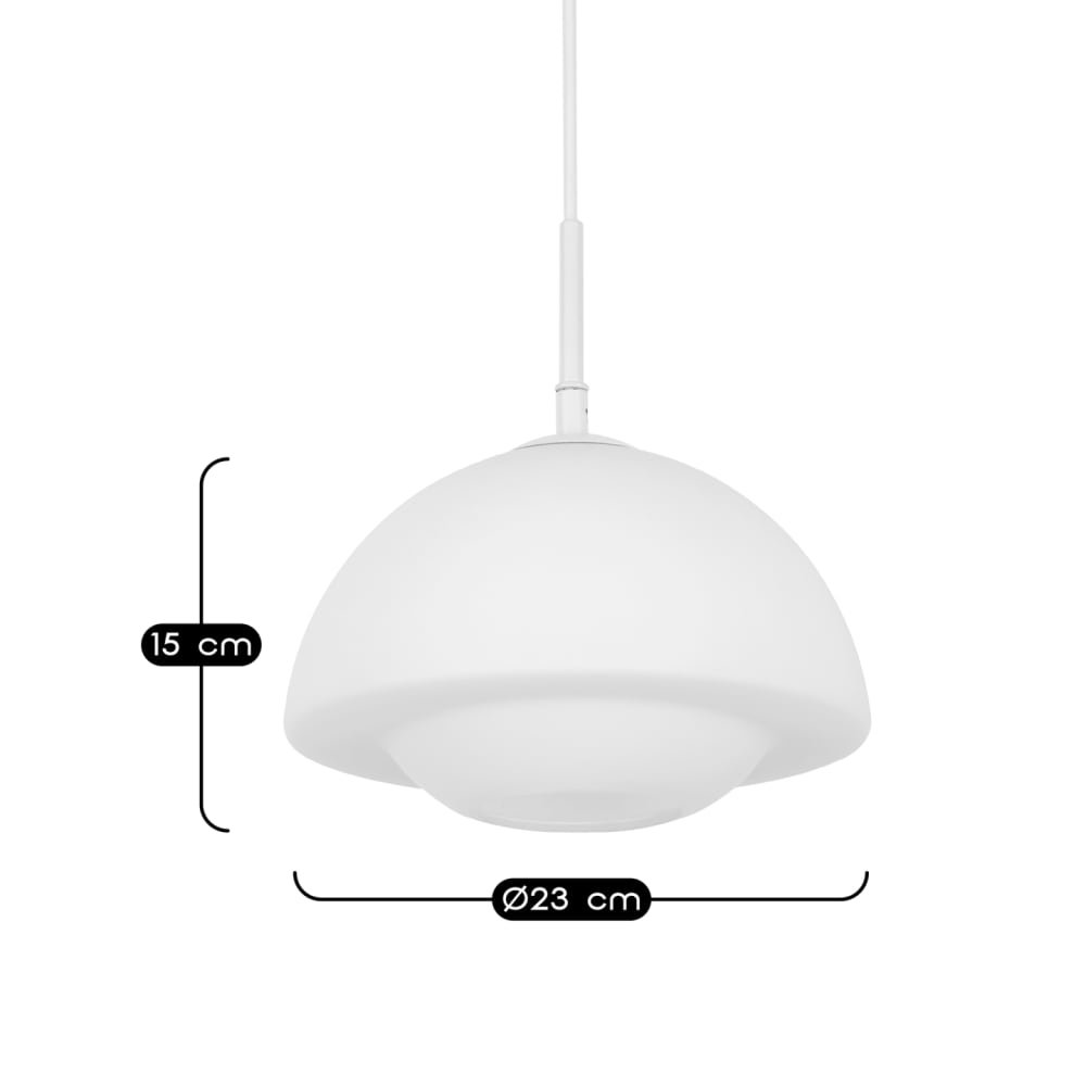 Suspension jelife métal et verre blanc — vue 4