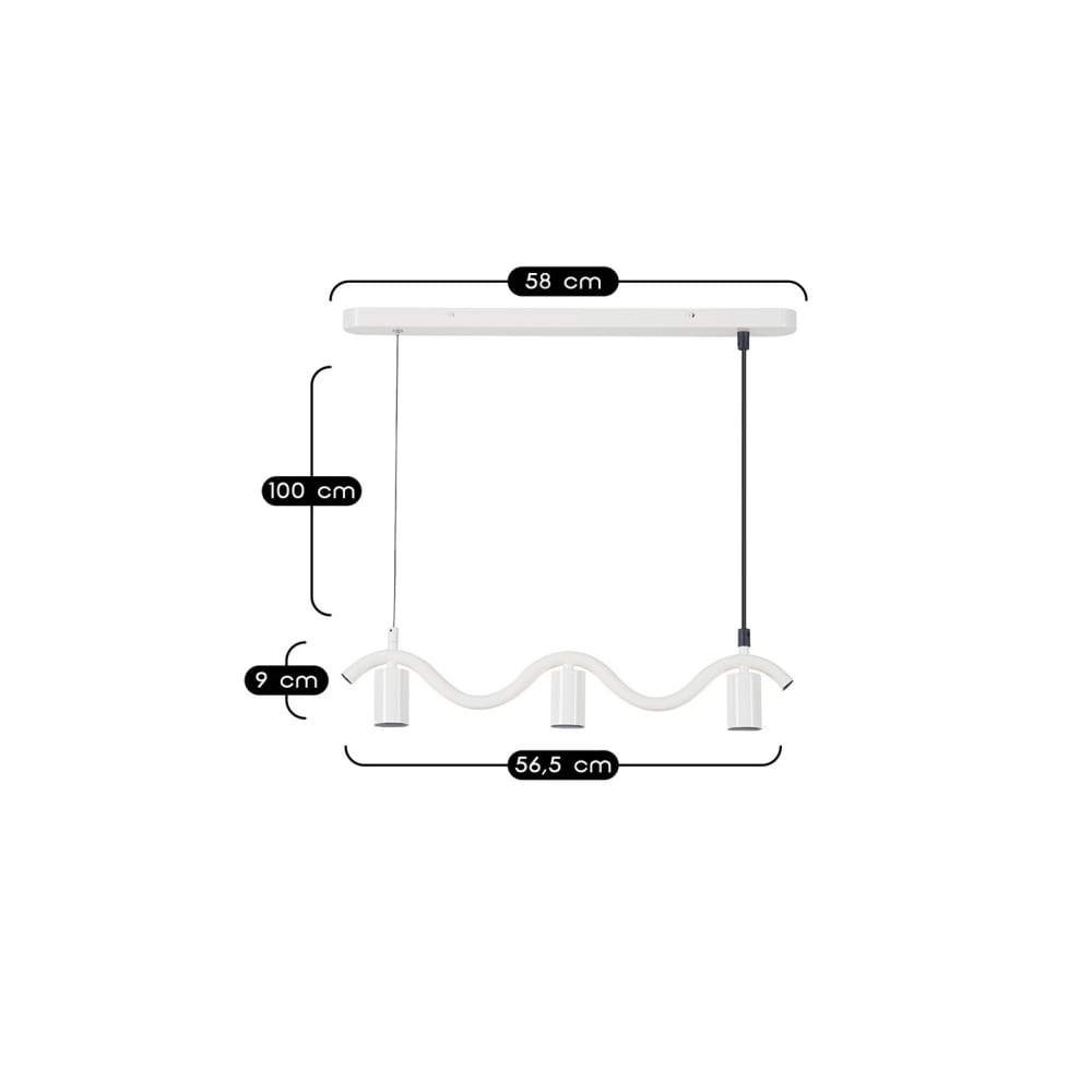 Suspension wama 3 lampes en métal blanc — vue 4
