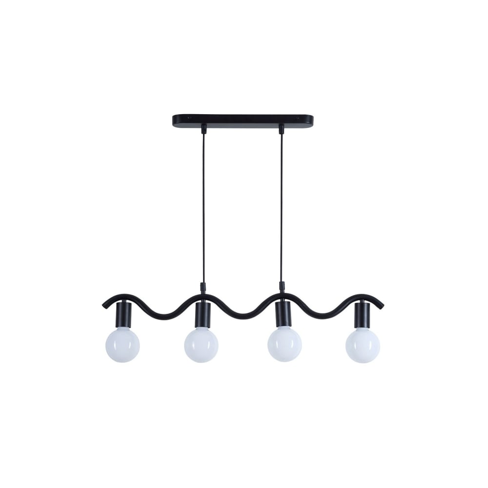 Suspension Wama 4 lampes en métal noir