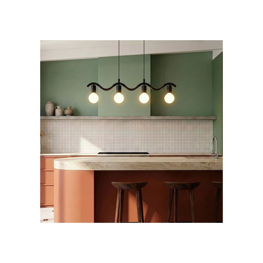 Suspension wama 4 lampes en métal noir — vue 3