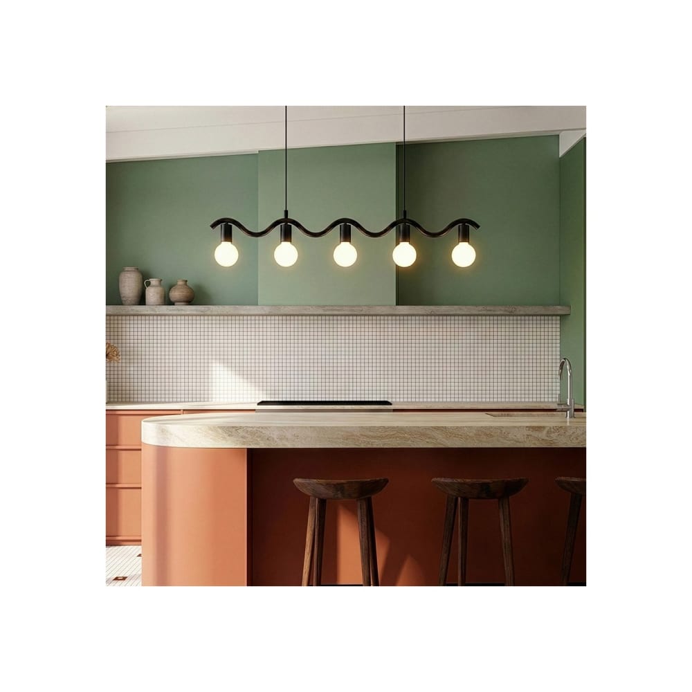 Suspension wama 5 lampes en métal noir — vue 3