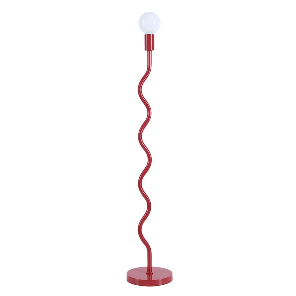 Lampe sur pied Wama en métal rouge