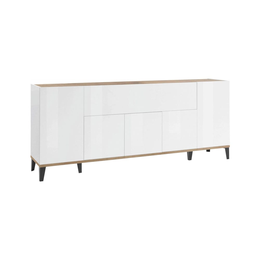 Buffet bois blanc brillant 200x40x82h cm