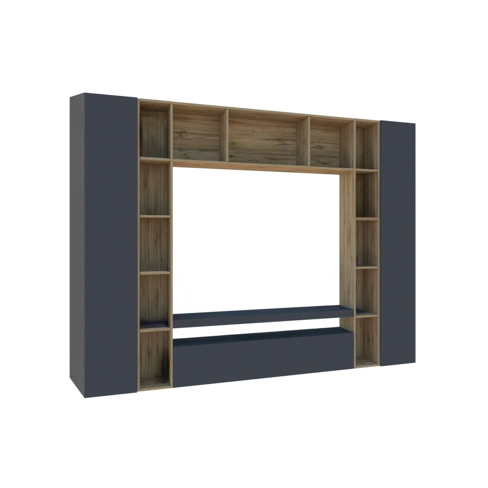 Meuble TV en bois noir anthracite