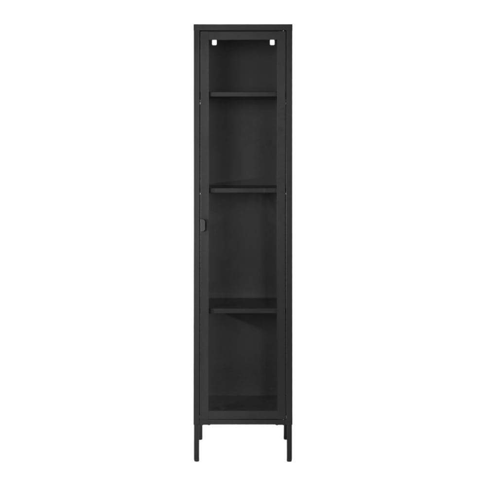 Vitrine 1 porte vitrée acier noir 40x180 cm Vitrine 1 porte vitrée acier noir 40x180 cm