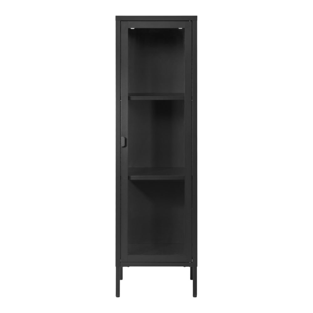 Moloo 1-türige Glasvitrine schwarzer Stahl 40 x 140 cm style modern - Metall