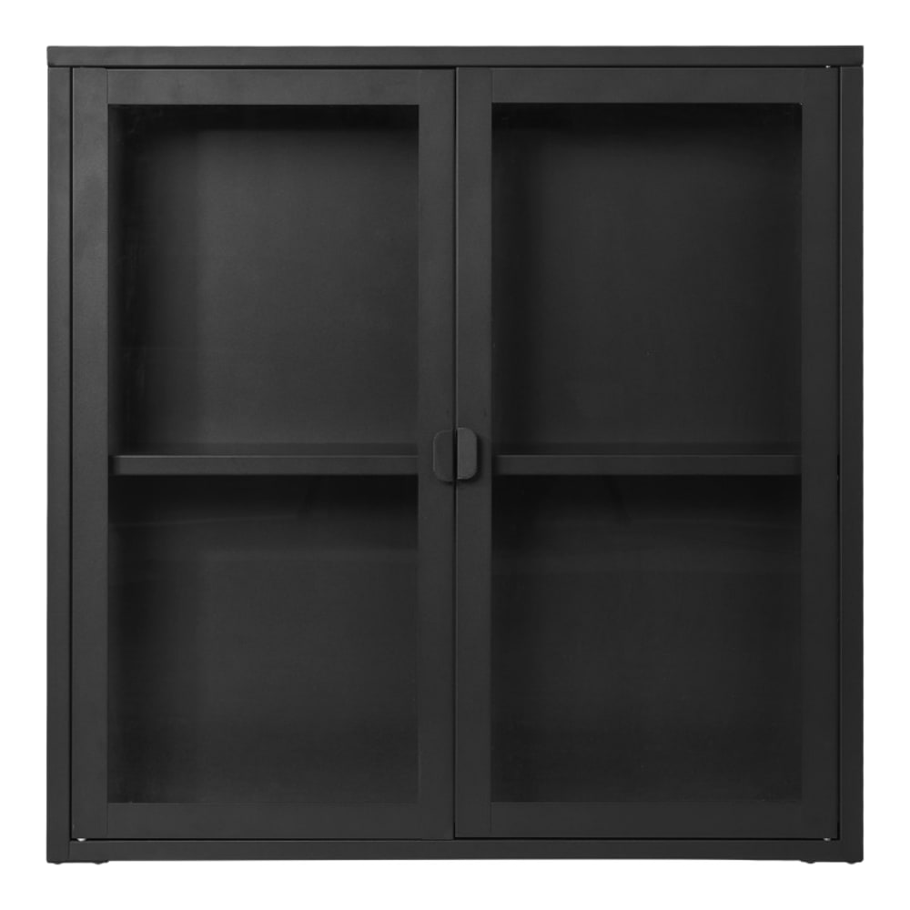Moloo Hängende Vitrine mit 2 Glastüren schwarzer Stahl 80 x 80 cm style modern - Metall
