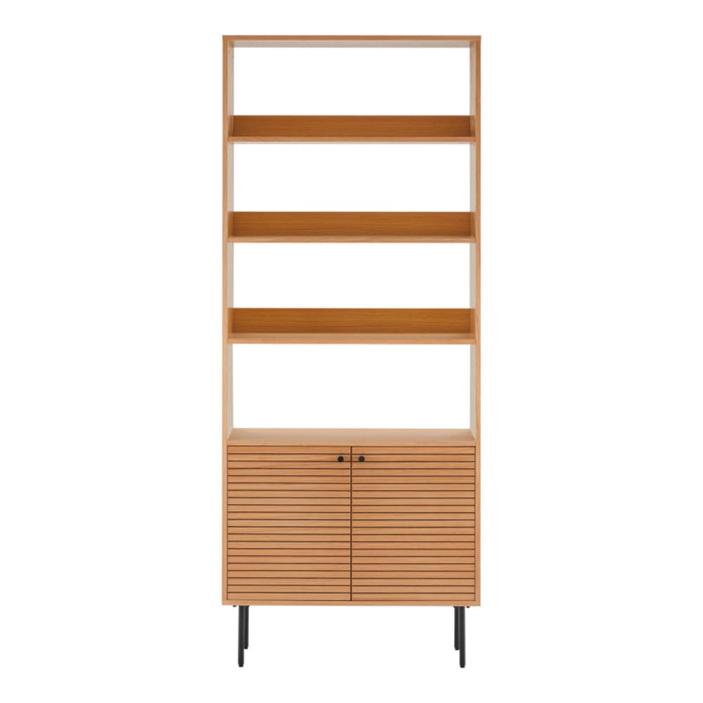 LOGIA- Bibliothèque 2 portes chêne naturel 80x200 cm