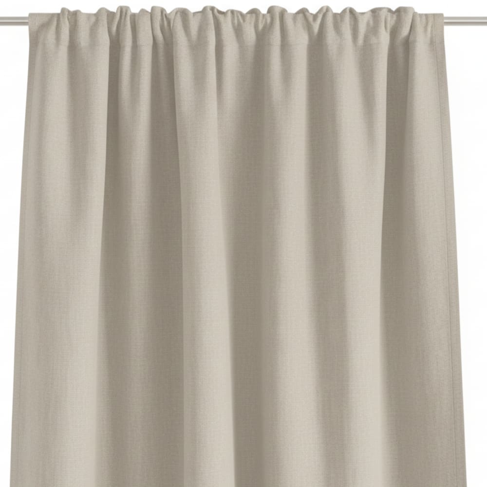 Rideau plissé effet lin beige 140x280 cm — vue 4