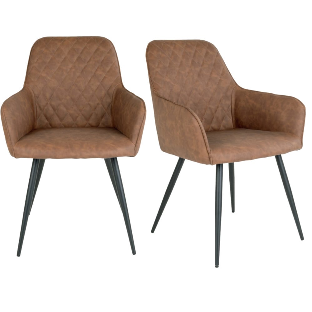 chaise en pu marron vintage