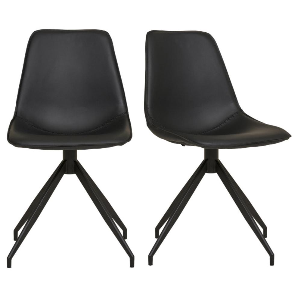 Moloo 360-Drehstuhl in schwarzem Kunstleder (x2) style vintage - Pvc - Polyvinlychlorid