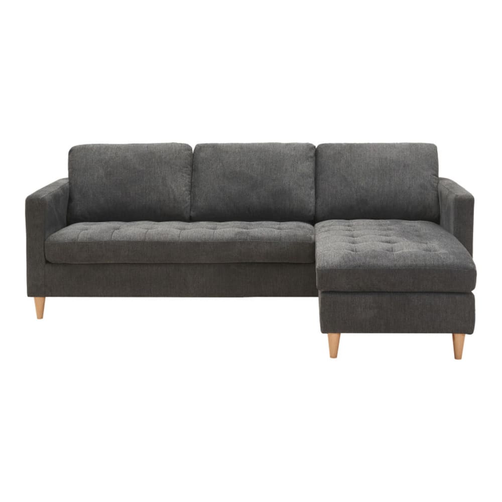Canapé d'angle réversible en tissu gris foncé