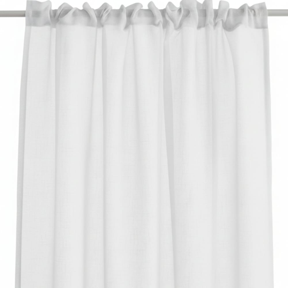 Voilage plissé blanc semi-transparent 140x280 cm