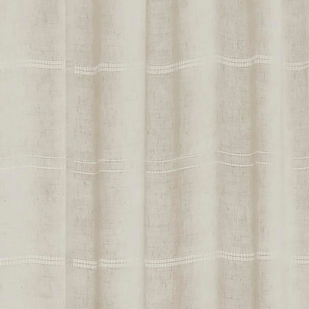 Voilage effet lin beige à rayures semi-transparent — vue 4