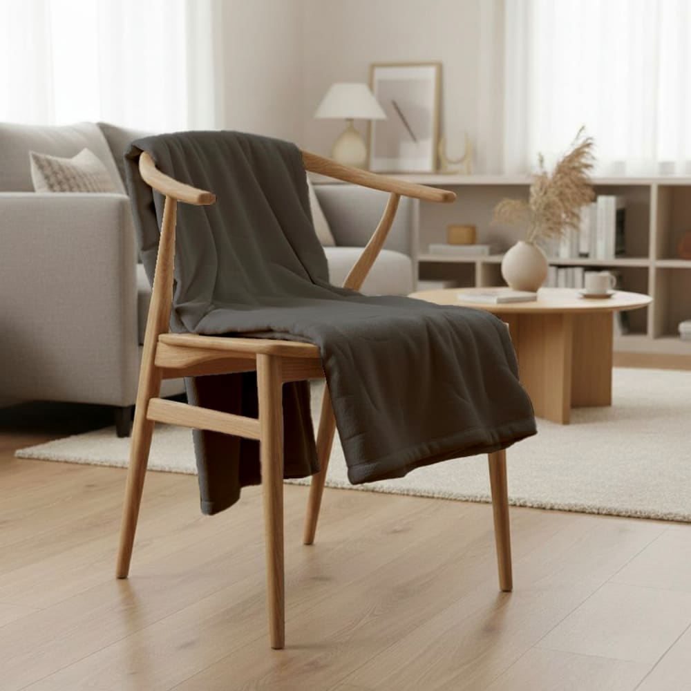 Plaid noir en polyester 130x170 cm FLANBERG