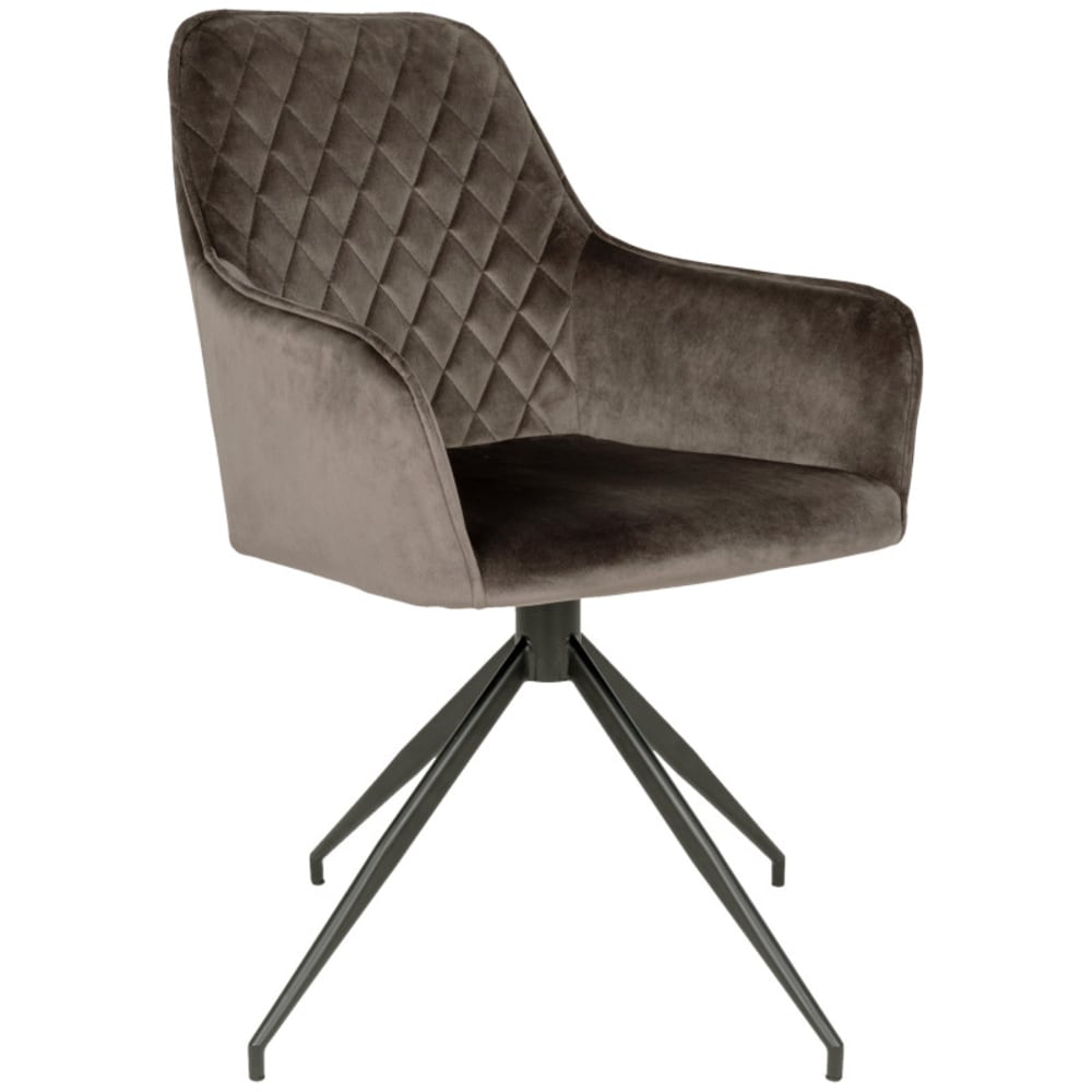 Chaise pivotante 360° en velours taupe Chaise pivotante 360° en velours taupe