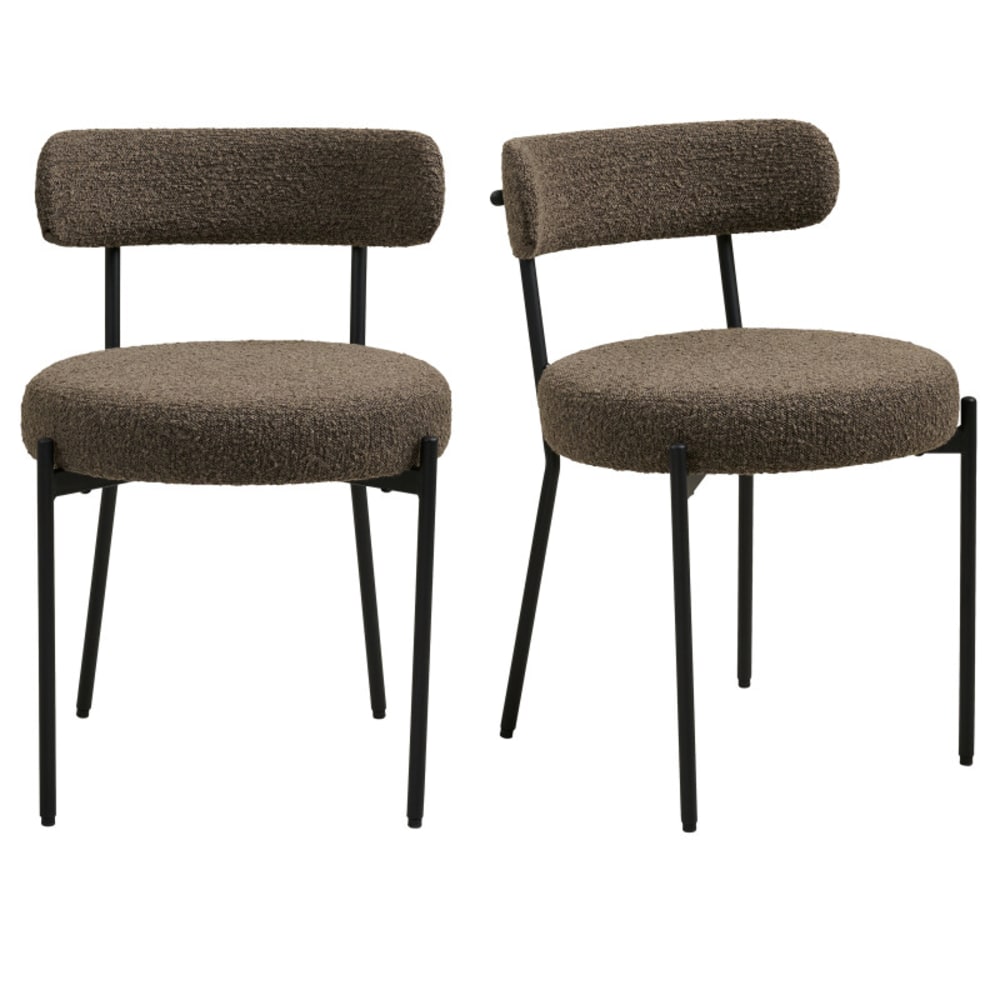 chaise en tissu bouclé