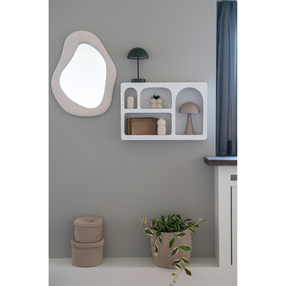 Étagère murale blanche 4 niches déco 40x60 cm