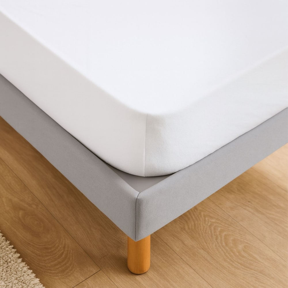 Protège matelas imperméable face éponge coton blanc 140x190 cm